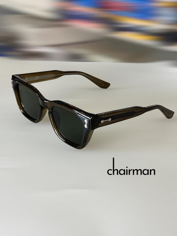 Chairman Transparent Brown Frame And Black Shade Luxury Sunglass