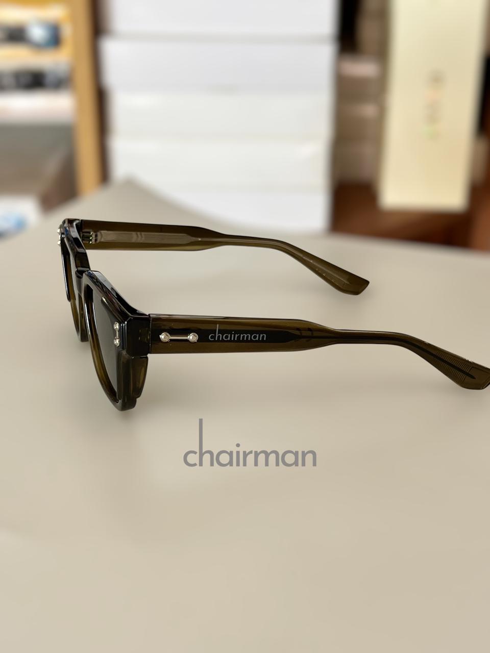 Chairman Transparent Brown Frame And Black Shade Luxury Sunglass