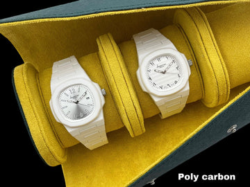 ساعة Chairman Geneve Poly Carbon للرجال بقرص عربي واحد وساعة كريمية مؤرخة