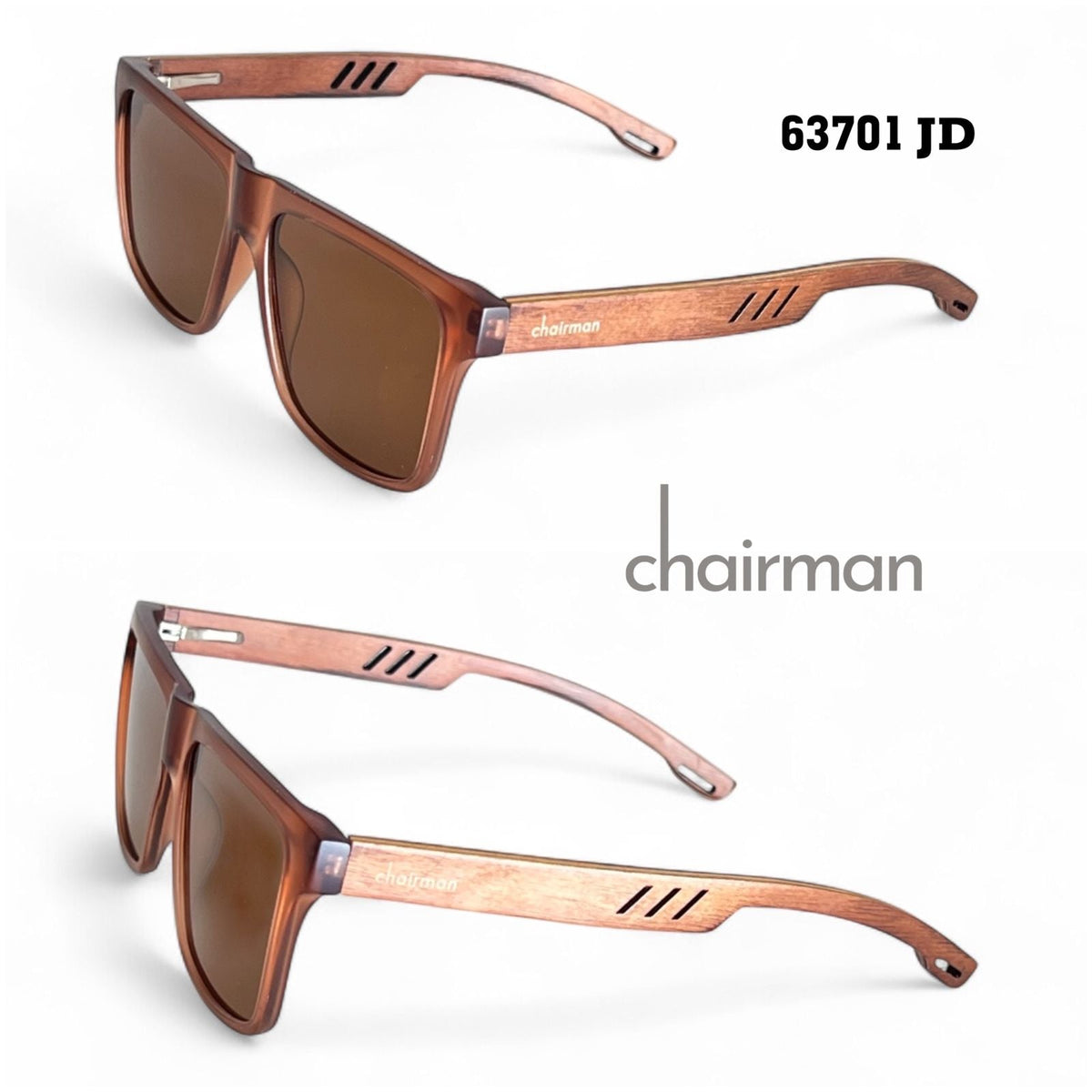 63701 JD Chairman Luxury Wooden Type Frame Brown Sunglass