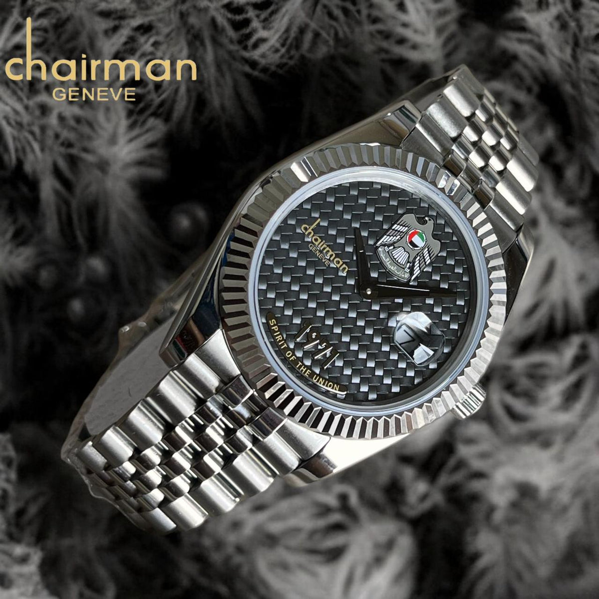 Abu Dhabi Flag Watch - Chairman Geneve Black Dial Swiss Made - Men's Gift Watch