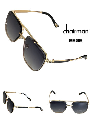 Chairman Black And Gold Frame Black Unisex Luxury Sunglass
