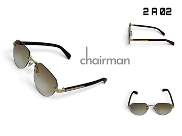 Chairman Black And Gold Frame Brown Unisex Luxury Sunglass