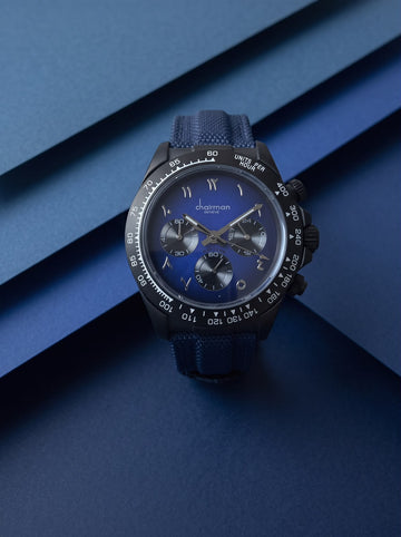 Chairman Geneve Arabic Blue Dial Blue Strap Gents Watch