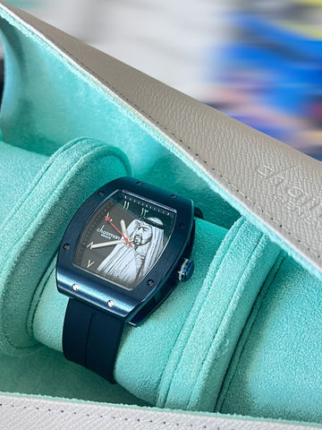 Chairman Geneve Arabic Sheik Photo Black Dial Black Strap Gents Watch