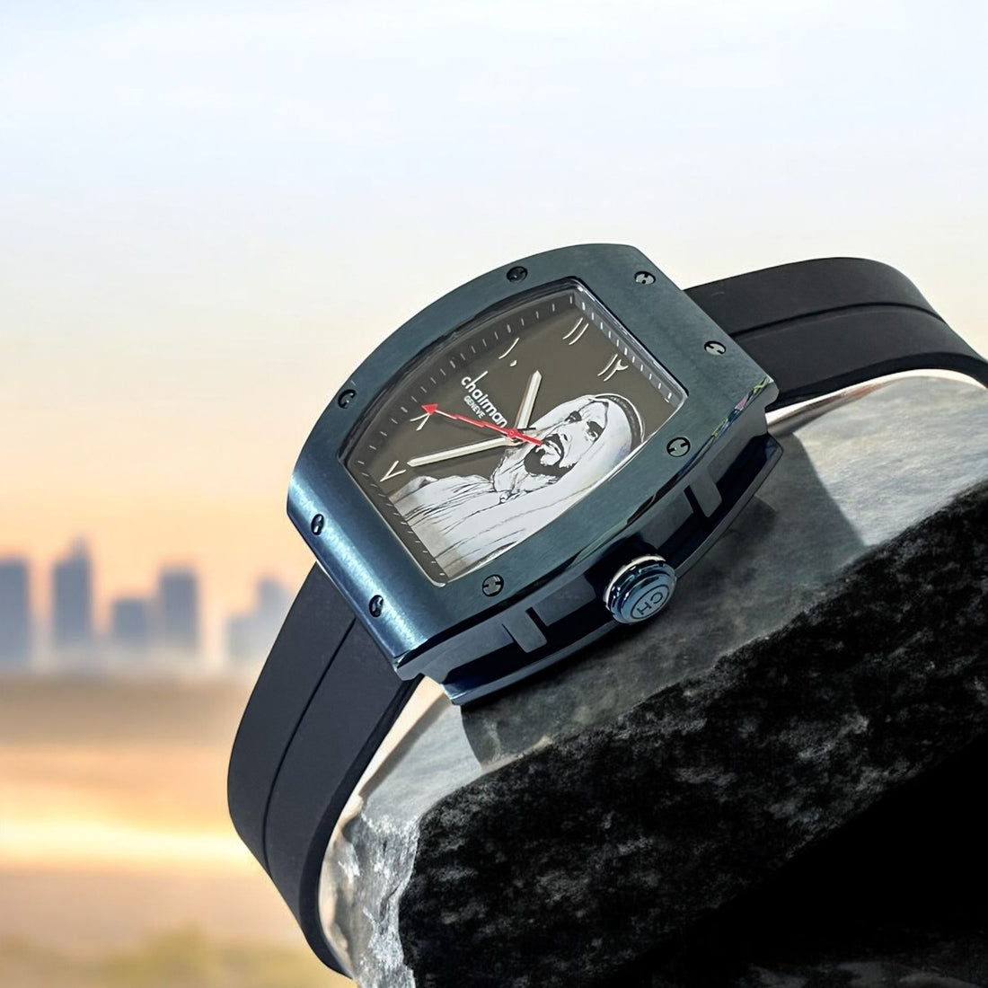 Chairman Geneve Arabic UAE Sheik Black Gents Watch