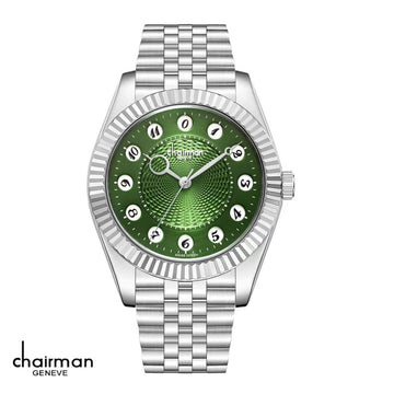 Chairman Geneve Green Dial Silver Chain Gents Watch