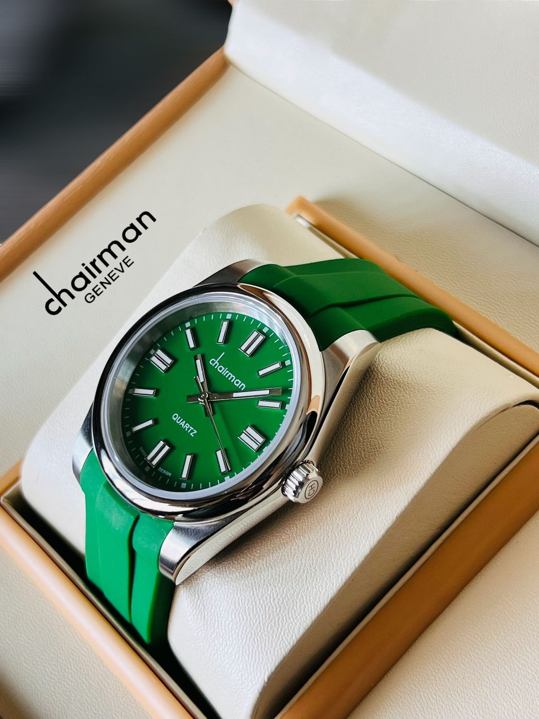 Chairman Geneve Quarts Green Gents Watch