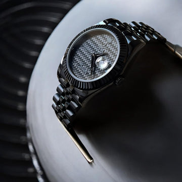 Chairman Geneve SAUDI Emblem Dated Black Gents Watch