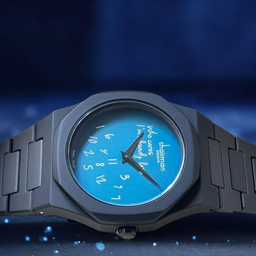 Chairman Geneve Sky Blue Dial Black Poly Carbon Gents Watch