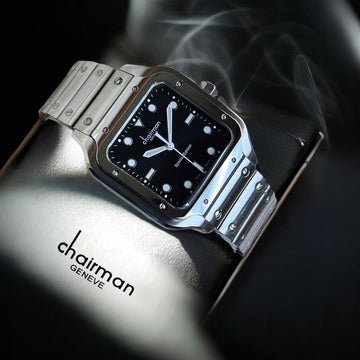Chairman Geneve Special Edition Black Dial Silver Chain Gents Watch