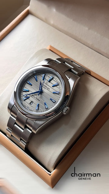Chairman Geneve Special Edition Dated Baby Grey Dial Silver Chain Gents Watch