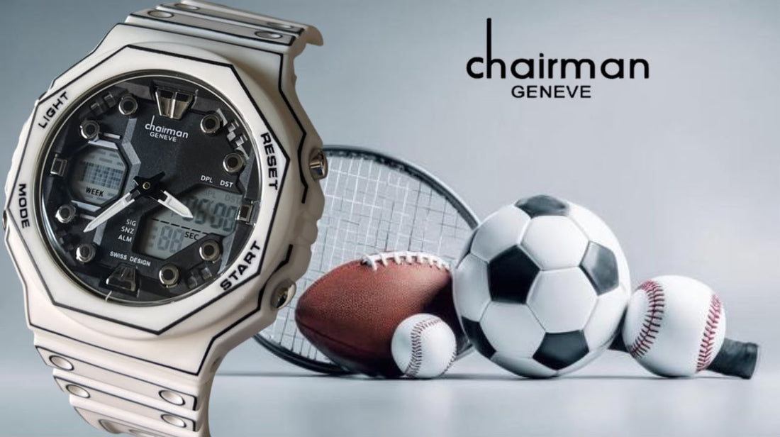 Chairman Geneve Sports Black Dial White Gents Watch