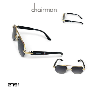 Chairman Luxury Black And Gold Frame Black Sunglass