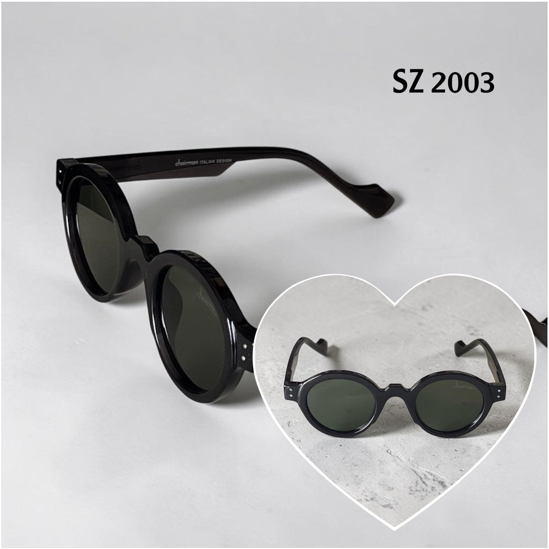 Chairman Luxury SZ8207 Black Frame Green Sunglass