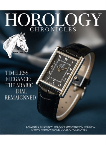 Horse Time Black Arabic Dial Remaignned Black Strap Gents Watch