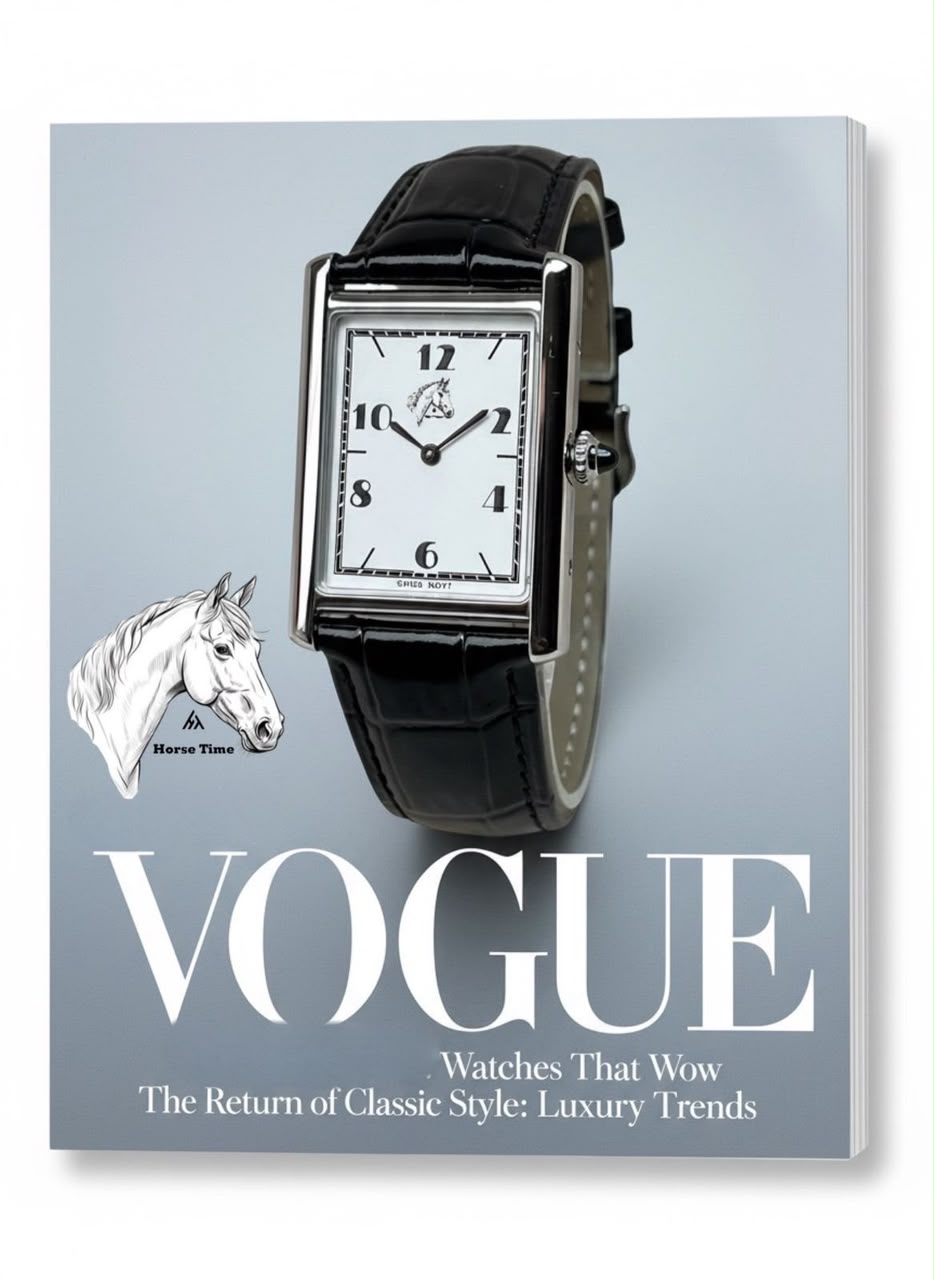Horse Time Luxury Trends White Dial Black Strap Gents Watch