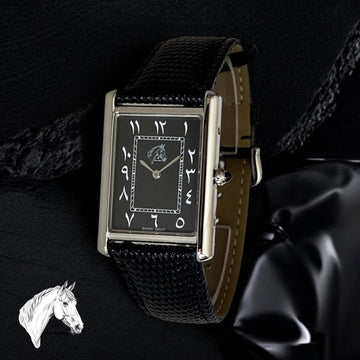 Horse Time SWISS MOVT Arabic Black Gents Watch