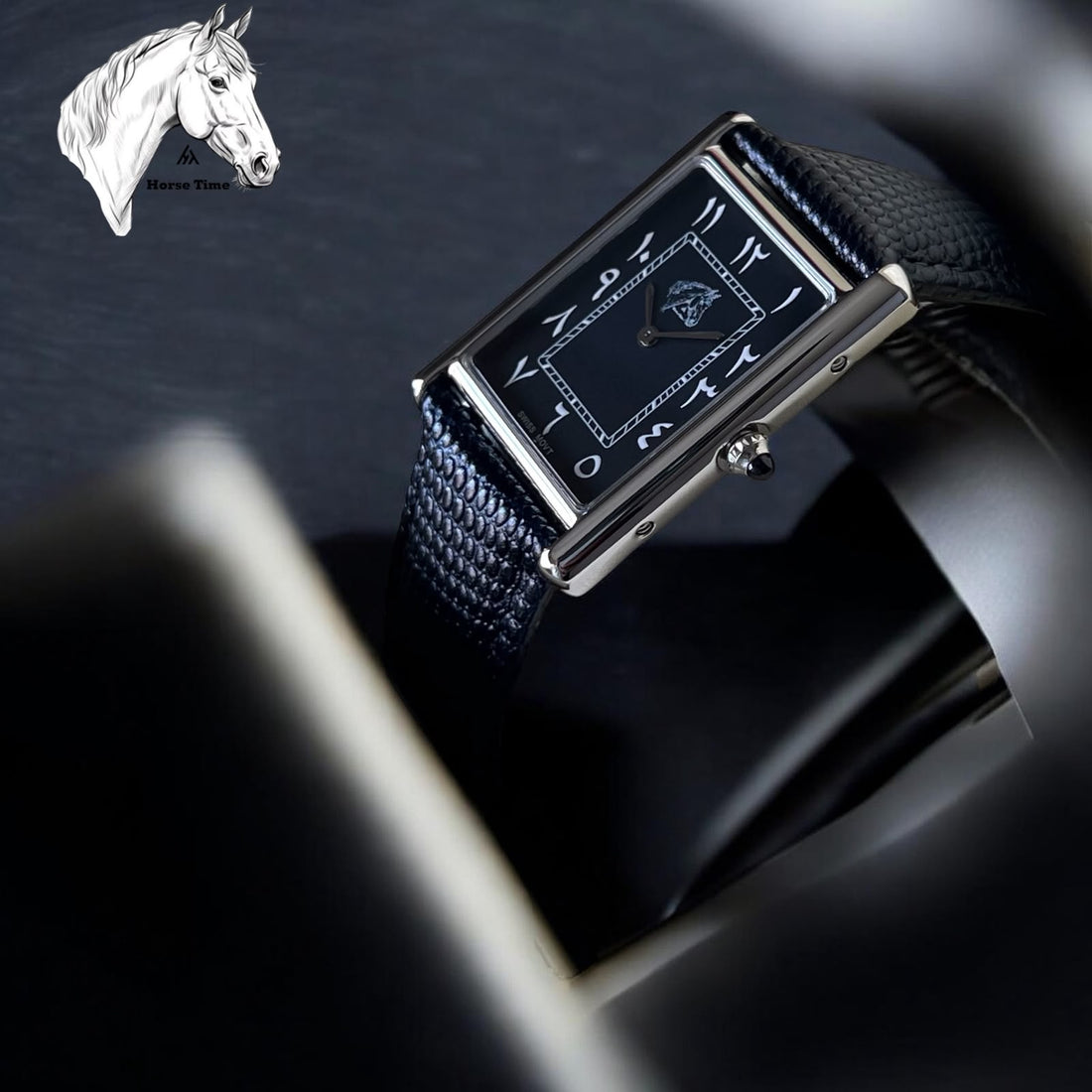 Horse Time SWISS MOVT Arabic Black Gents Watch