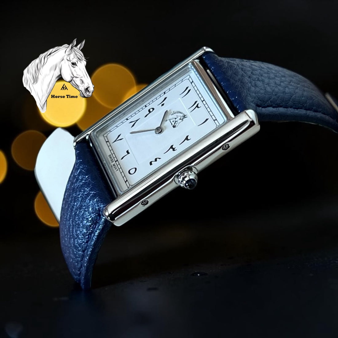 Horse Time White Arabic Dial Blue Strap Gents Watch