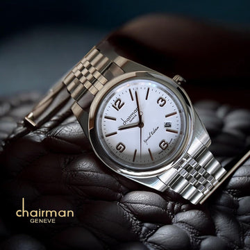 Special Edition Chairman Geneve Dated White Dial Silver Chain Gents Watch