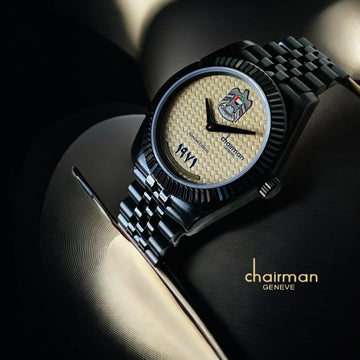 Special Edition Chairman Geneve UAE Emblem Beige Dial Black Chain Gents Watch