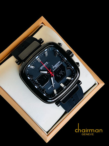 Sports Chairman Geneve Swiss Design Black Gents Watch