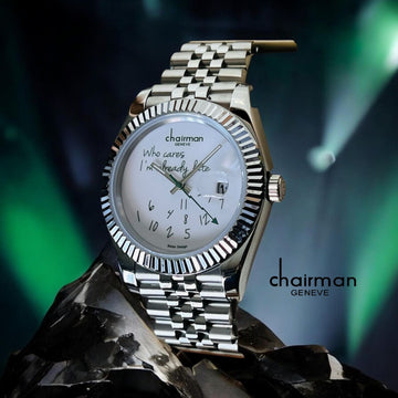 Swiss Design Chairman Geneve Dated White Dial Silver Chain Gents Watch