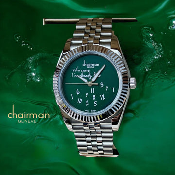 Swiss Design Chairman Geneve Green Dial Silver Chain Gents Watch