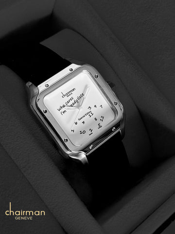 Swiss Design Chairman Geneve White Dial Black Strap Gents Watch
