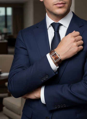 Swiss MOVT Horse Time Arabic Brown Dial Brown Strap Gents Watch