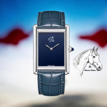 Swiss MOVT Horse Time Navy Blue Dial Blue Strap Gents Watch