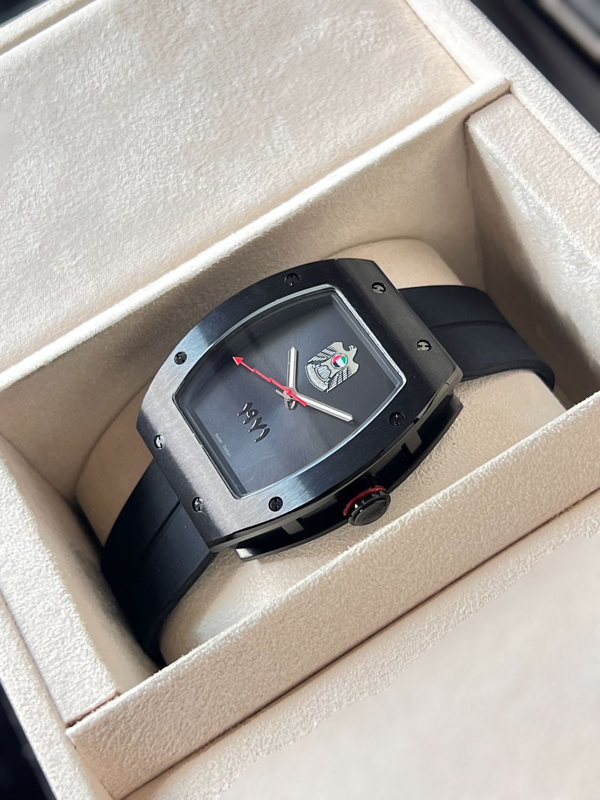 UAE Emblem Swiss Design Chairman Geneve Black Gents Watch