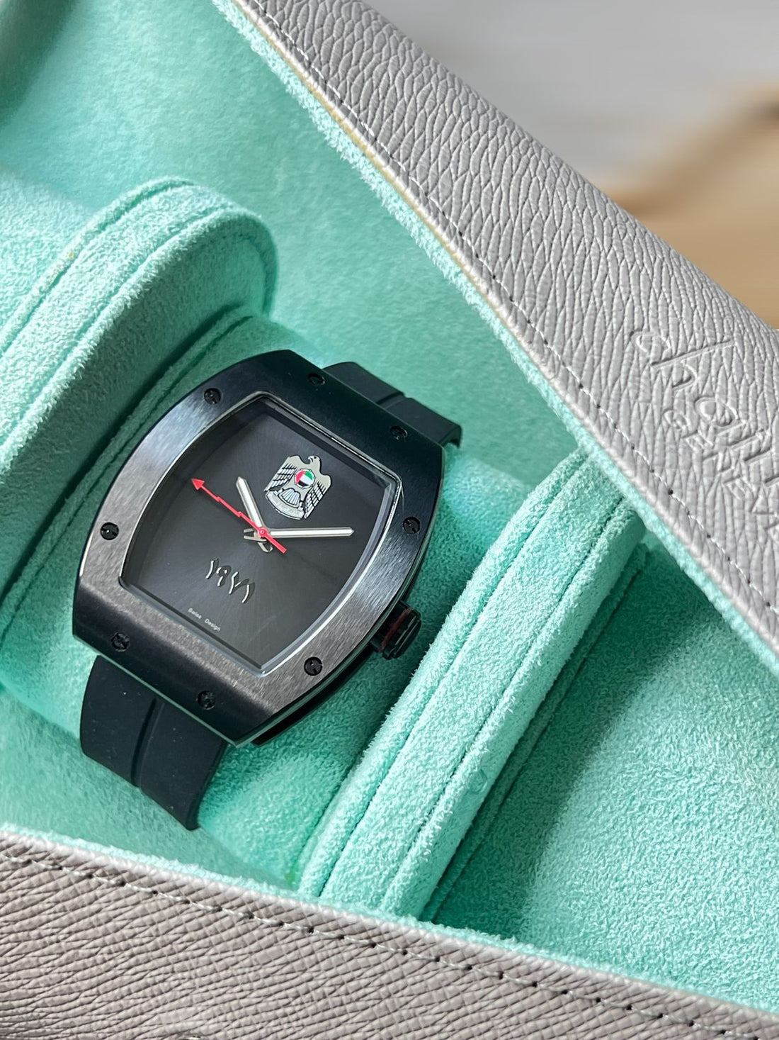 UAE Emblem Swiss Design Chairman Geneve Black Gents Watch